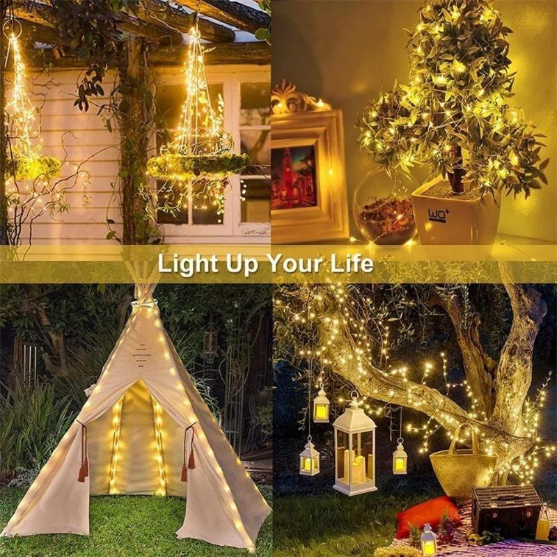 Lanzhong Home Decoration Solar LED Lichterkette Outdoor für Garten und Weihnachtsfeier in Blau, 7m Länge mit 50 LEDs, wasserdicht IP65 - Bild 8