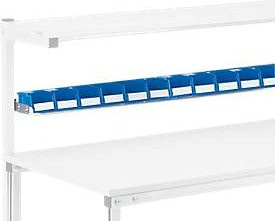 Kästenbord Treston für Arbeitstisch TPH aus Stahl in Hellgrau, B: 120 cm, T: 14,1 cm, H: 3 cm - Bild 1