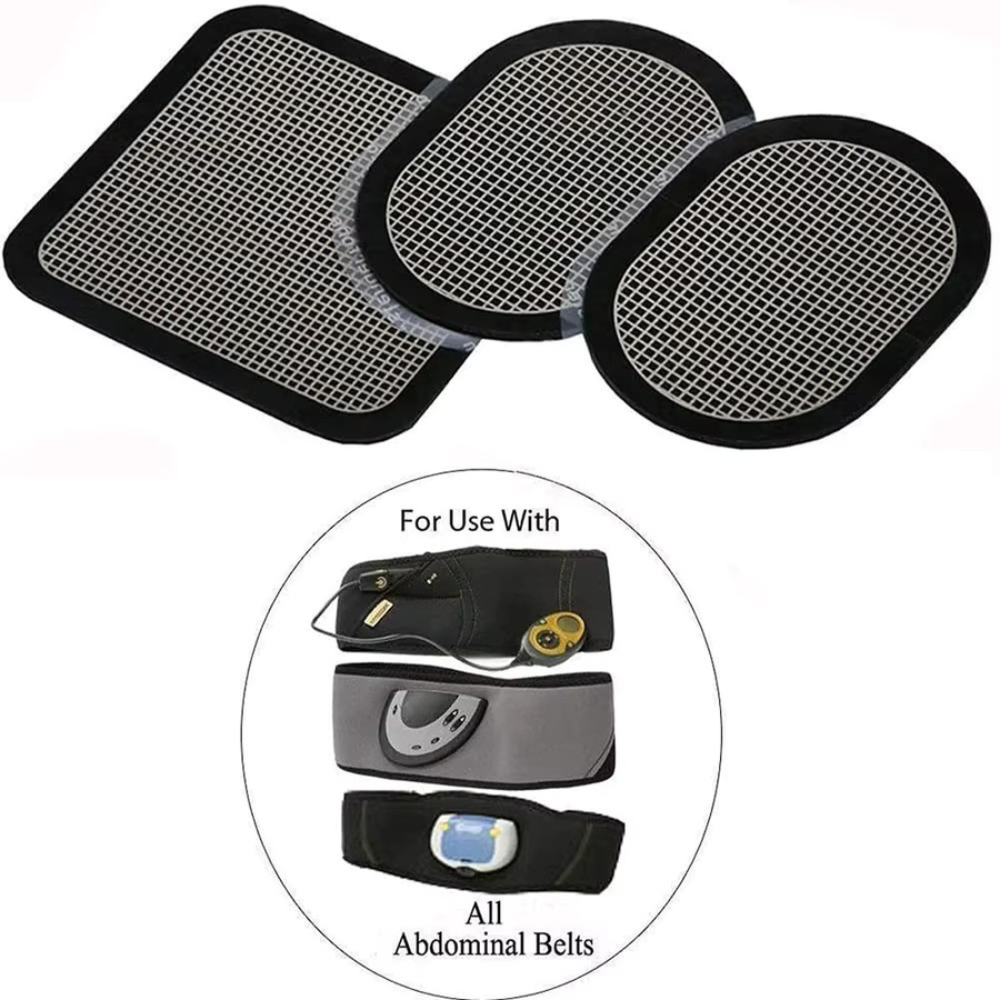 emsa EMS Elektrode Blatt Pads in Schwarz als Ersatz Gel Patches für elektrische Muskelstimulatoren und Bauchmassager - Bild 3