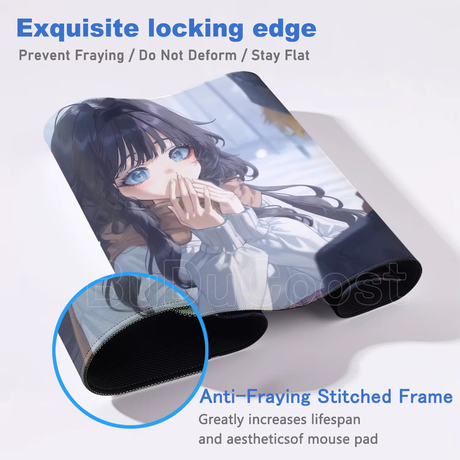 BuDuCoost Anime Mauspad Die Duftende Blume Blüht mit Würde Kawaii Kaoruko Waguri Schreibtischunterlage in Multicolour mit HD-Druck für Gamer und Tastaturen - Bild 3