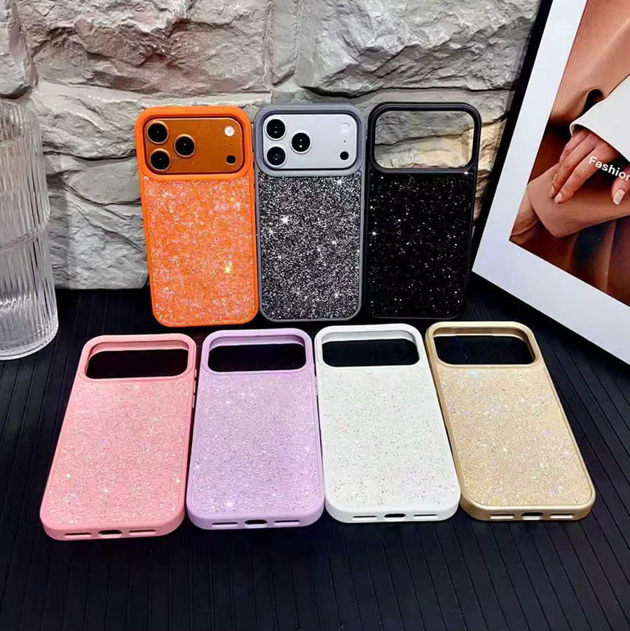 Glitzer-Handyhülle mit Diamanten besetzter Strass-Abdeckung für Apple iPhone 17 Air 16 15 14 13 12 Pro Max Plus in Weiß - Bild 2