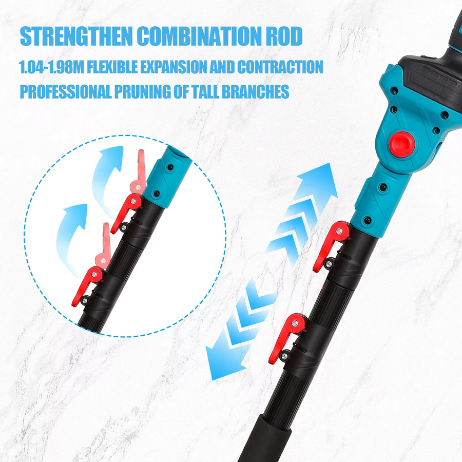 3-in-1 Bürstenlose Teleskop-Elektrokettensäge mit Gartenschere für Makita 18V Akku LXT, Blau - Bild 5