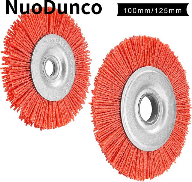 NuoDunco Nylon Radbürste für Winkelschleifer zum Polieren und Reinigen von Metall und Holz in Rot - Bild 1