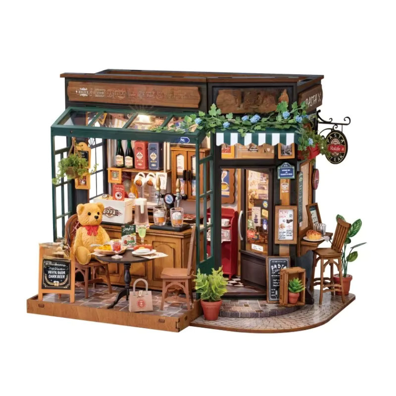 Robotime Rolife DIY Miniatur-Haus-Set, Restaurant-Schreibtisch, ab 14 Jahren - Bild 8
