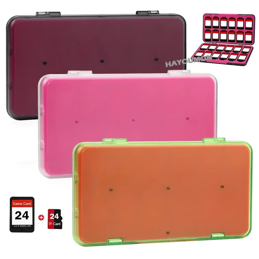 Ispoofer Magnetische 3D-Soft-Lederhülle für Nintendo Switch mit 24 Spielkartenfächern und 24 Micro-SD-Kartenfächern in Lila - Bild 2