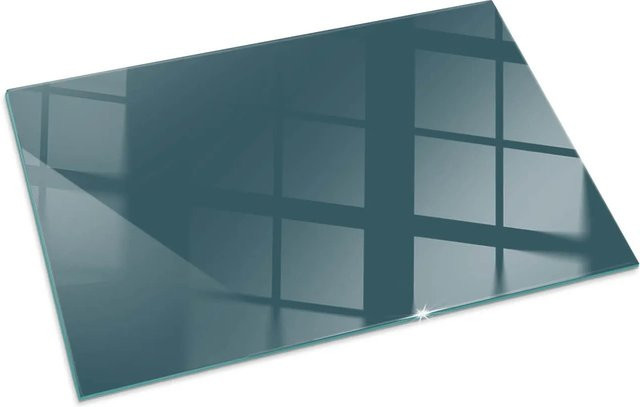 Tulup Funkenschutzplatte für Kaminöfen aus Glas in Türkis, B: 100 cm, H: 70 cm - Bild 1