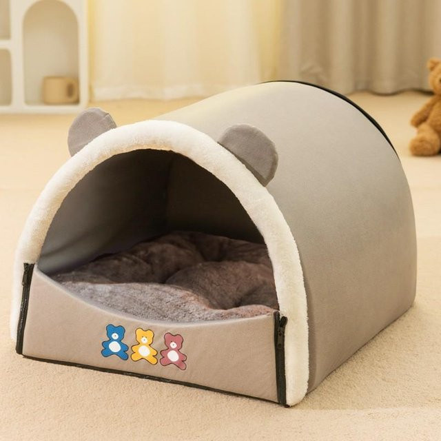 Hundehütte für kleine und mittelgroße Hunde und Katzen von Household supplies MH, abnehmbares und waschbares Dach, B/T/H: 40 x 33 x 28 cm - Bild 1