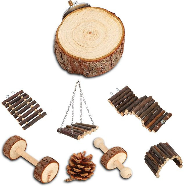 OutsideWorld Eichhörnchen Holzschaukel Spielzeug, 8-teiliges Set, beige - Bild 1
