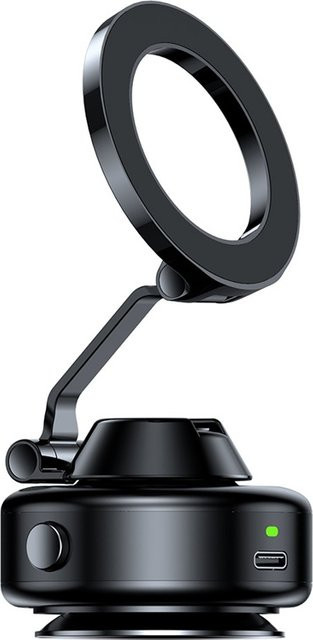 X98 Magnetischer Autotelefonhalter aus Metall mit elektrischem Vakuum, 360 Grad drehbar und faltbar, Schwarz, Universell für iPhone und Samsung - Bild 1