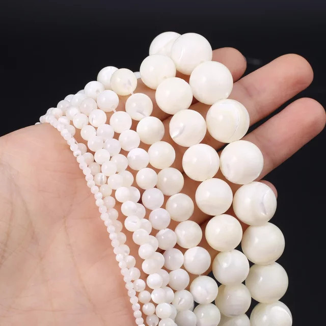 Muschelperlen, Perlmutt, rund, Unisex - Bild 1