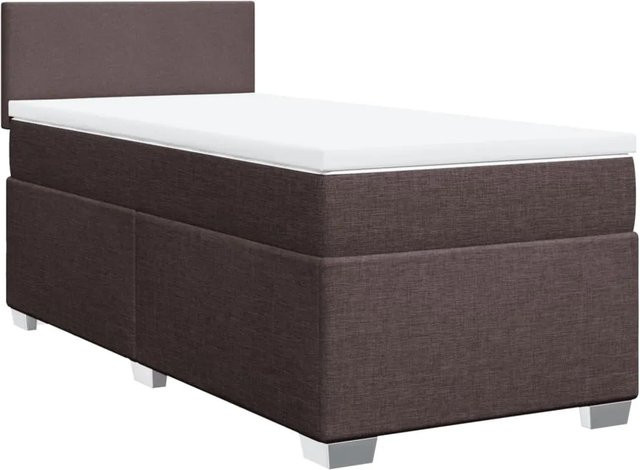 vidaXL Boxspringbett mit Matratze Dunkelbraun B/T/H: 100 x 200 x 100,5 cm - Bild 1