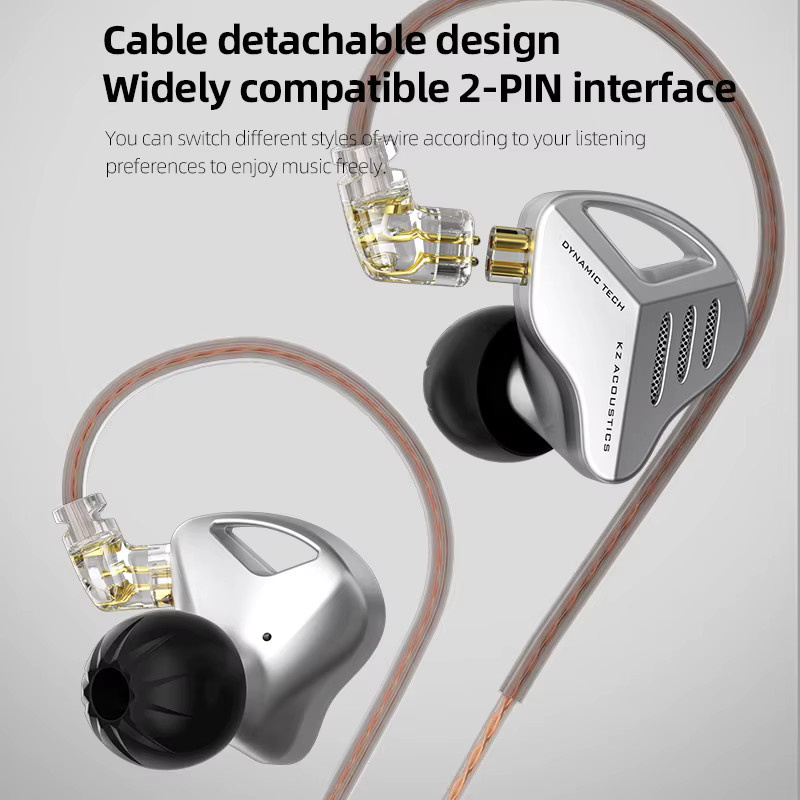 KZ ZVX In-Ear Monitor Kopfhörer mit dynamischem HIFI Bass und 2PIN Kabel in Schwarz und Silber - Bild 4