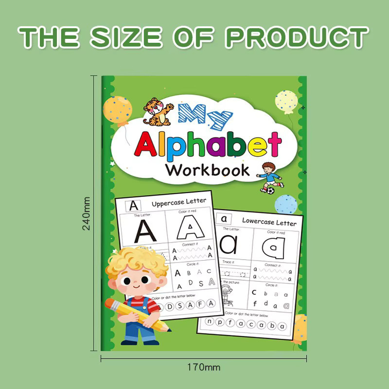 BOHY Englisches Übungsbuch für Kinder zum Alphabet und zur Wortzeichnung, Rot und Mehrfarbig - Bild 2