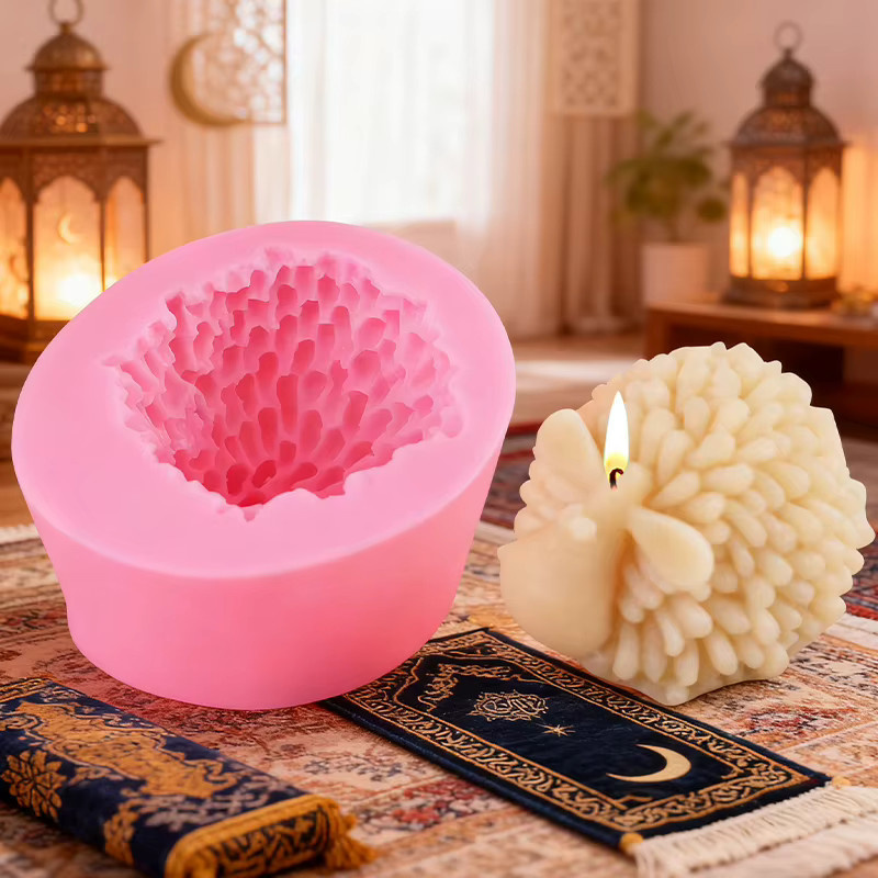 Silikonform für Kerzen mit Ramadan-Schaf-Elementen in Pink für deine DIY-Heimdekoration - Bild 2