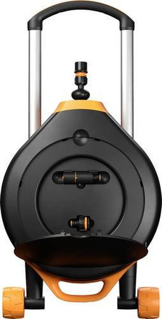 Fiskars X-Series Waterwheel XL Schlauchwagen mit 27m Schlauch in Schwarz und Orange