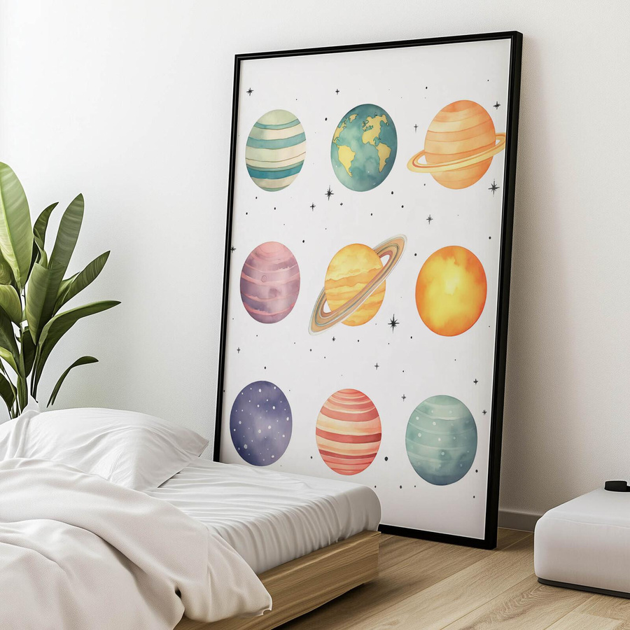 Sternenentdeckungen Poster Kleiner Astronom Premium-Leinwand auf Keilrahmen B: 50 cm, H: 70 cm - Bild 3