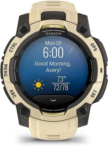 Garmin Instinct 3 AMOLED Outdoor GPS Smartwatch Grau/Citrine mit Silikonarmband - Bild 1