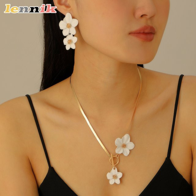 LENNIK Schmuck-Set Halskette, Ohrringe, Fußkettchen, Gold, Damen - Bild 1