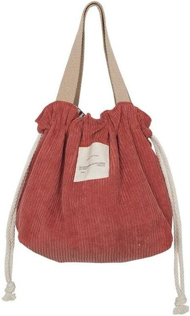NATAWA Lunchtasche aus Cord in Rot mit Kordelzug als Picknicktasche und Lebensmittel-Aufbewahrungsbeutel - Bild 1
