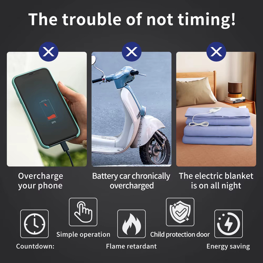 Tuya WiFi Automatischer Timer Schalter 16A mit Countdown-Funktion für Küchengeräte, EU-Stecker 230V, Weiß - Bild 3