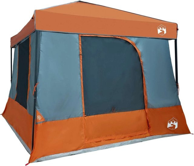 vidaXL Camping-Zelt-Set 2 Stück in Grau und Orange aus Taffeta und Stoff - Bild 1