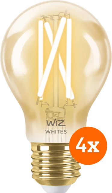 WiZ Smart Filament LED-Lampe Standard Gold/Brass, E27, 4er-Pack - Bild 1