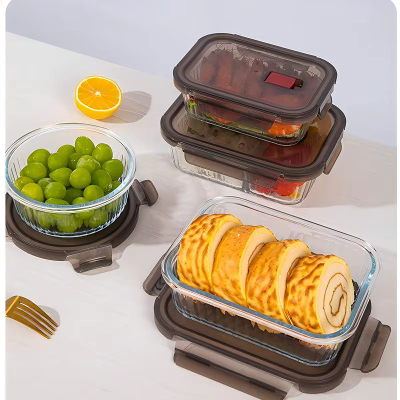 HeY LiLac AIN-Serie Frischhaltebox aus Glas, rechteckig, lila und transparent, hitzebeständig, auslaufsicher und lebensmittelecht - Bild 2