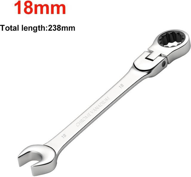 Universal-Ratschenschlüssel von YJSTY mit 72 Zähnen und verstellbarer Kopföffnung, 18 mm, Silber - Bild 1