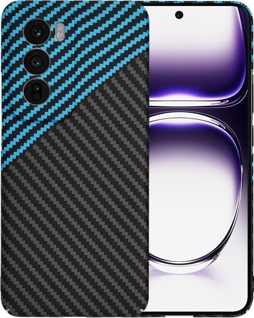Techsuit Carbonite FiberShell Schutzhülle für Oppo Reno12 in Schwarz Blau - Bild 1