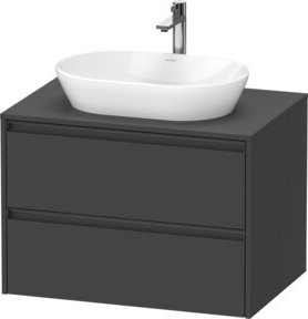 Duravit Waschtischunterschrank Ketho.2, Grau Matt, Wandhängend, Breite: 80 cm, Tiefe: 55 cm, Höhe: 56,8 cm - Bild 1