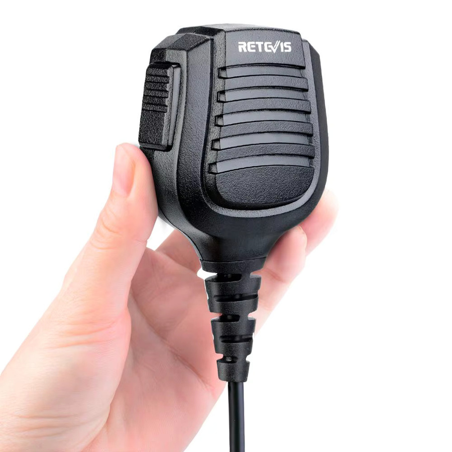 Retevis wasserdichtes IP54 Lautsprechermikrofon mit 3,5-mm-Audio-Buchse und PTT in Schwarz für Kenwood, Baofeng und TYT Funkgeräte - Bild 3