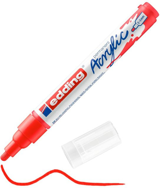 edding 5100 Acrylmarker in Verkehrsrot für permanente Markierungen - Bild 1