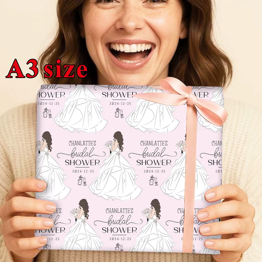 Personalisiertes Bastelpapier Set mit individuellem Namen und Datum für Hochzeit und Junggesellenabschied, Schwarz, 3 Blatt - Bild 3