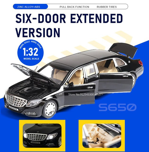 RMZ city S650 300SL Automodell-Spielzeug, 1:32, mit Licht und Sound, Aluminiumkarosserie - Bild 1