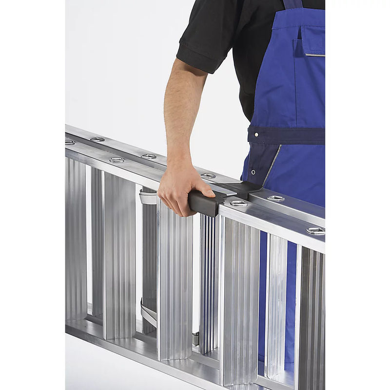 MUNK Aluminium Stufen-Stehleiter Silber mit 12 Stufen und 5m Arbeitshöhe - Bild 4