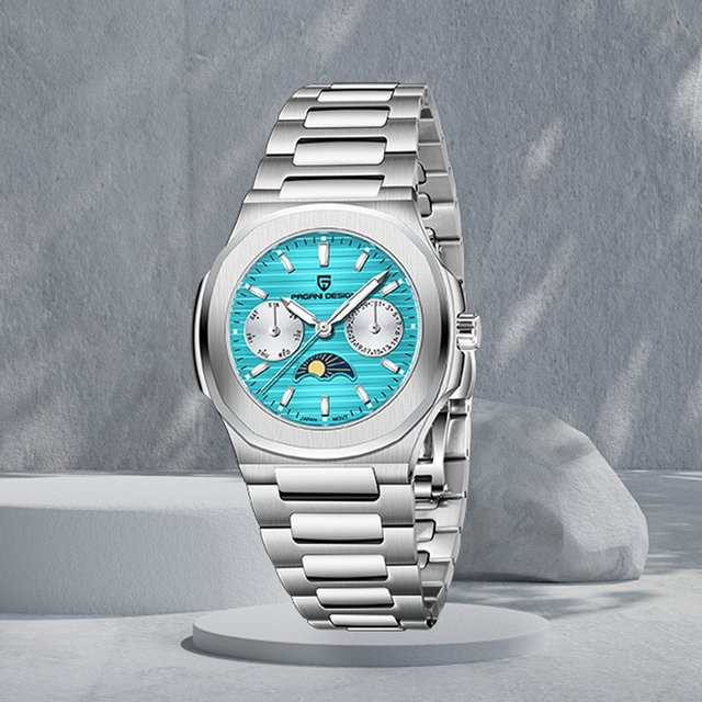 PAGANI DESIGN Armbanduhr, Quarz, Edelstahl, Blau, Unisex - Bild 1