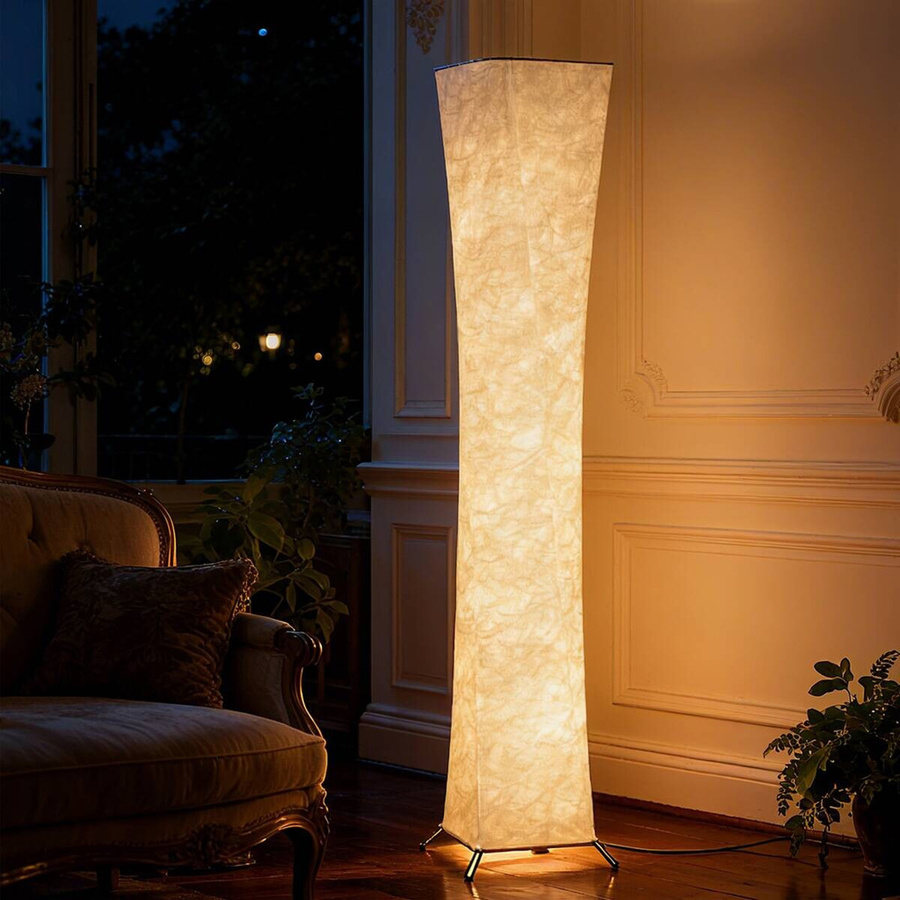HOMCOM Stehleuchte modern in Silber und Weiß, dimmbare LED-Bodenleuchte aus Metall und Kunststoff, B/T/H: 25 x 25 x 129 cm - Bild 3