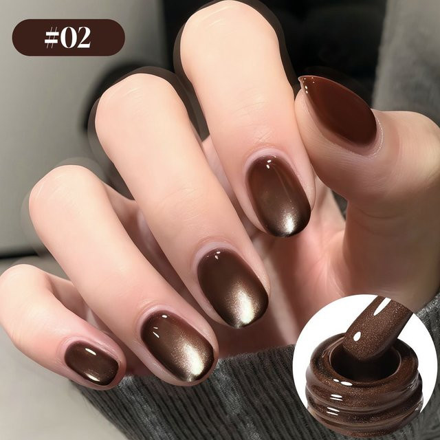 MIANEL Gel-Nagellack Katzenauge, 10 ml, Braun Schwarz, Schimmernd - Bild 1