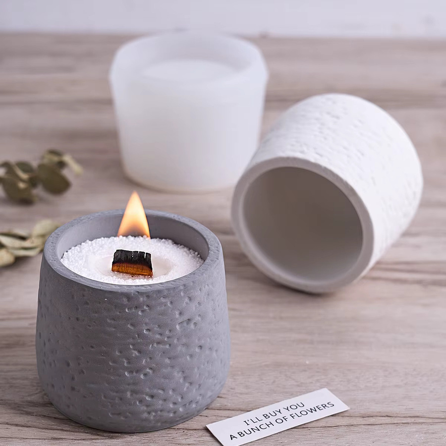 UDOCOOL Silikonform für DIY Beton Kerzenhalter und Tabletts in Grau, Rund und Minimalistisch - Bild 2