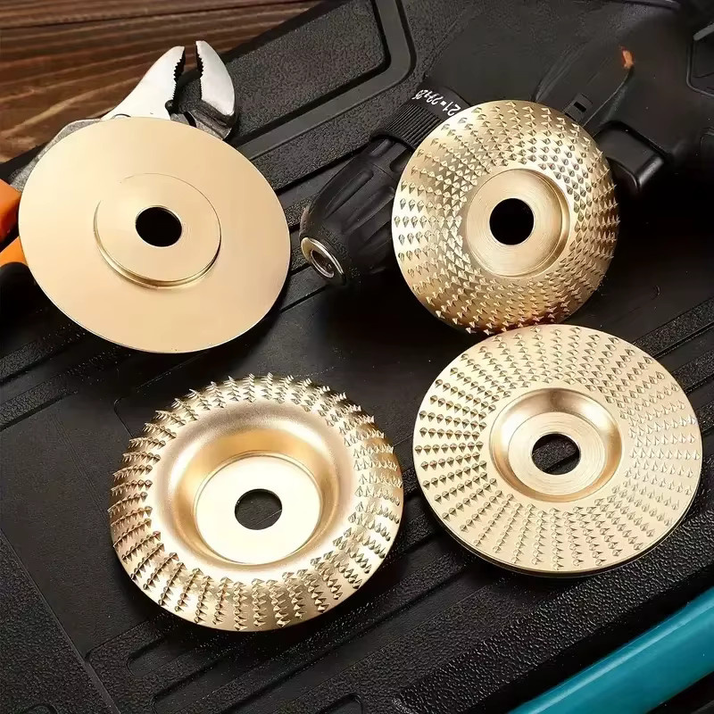 DTBD Dreiteiliges Schleifscheiben-Set in Gold für Elektroschleifer zum Holzschneiden, Gravieren und Polieren - Bild 2