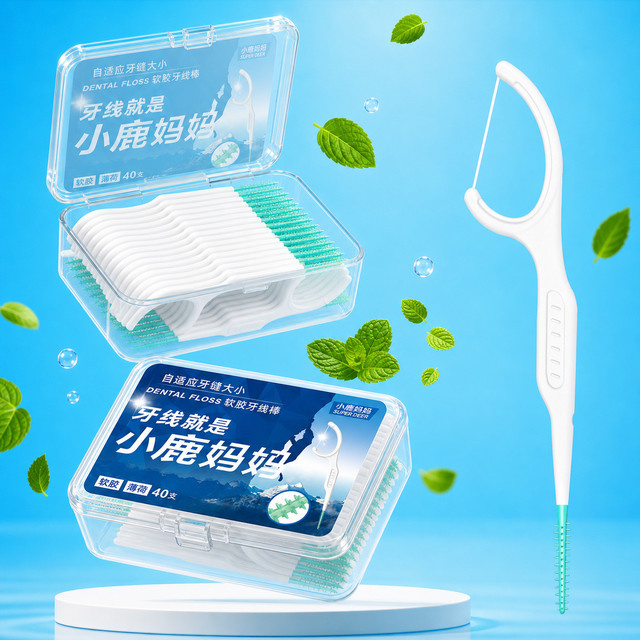 FAWN MUM Zahnseide-Sticks Interdental-Picks Minzgeschmack, Unisex - Bild 1