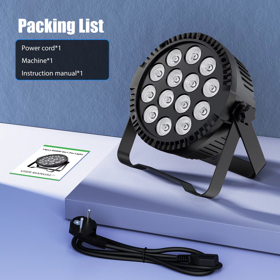 Somspot 8er Set RGBW Par-Scheinwerfer mit 14 LEDs und DMX512 für Bühneneffektbeleuchtung in Schwarz - Bild 8