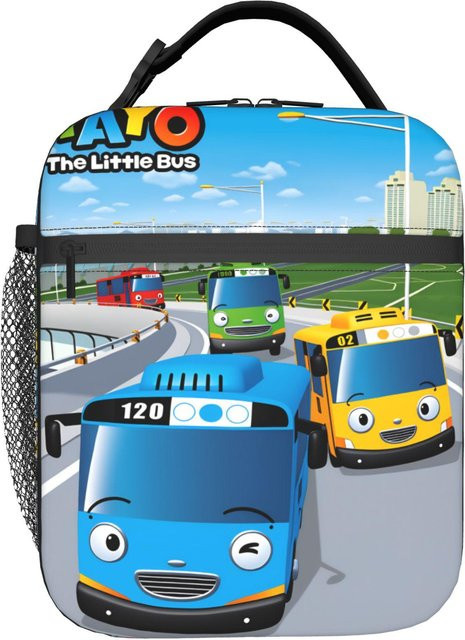 Tayo der kleine Bus Lunchtasche von Fancy Style Studio, isolierte Thermotasche aus Oxford-Stoff für Unisex, Mehrfarbig - Bild 1