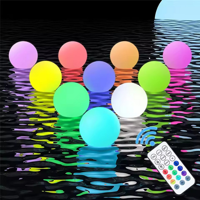 NovaSphere Schwimmende Pool-Lichter mit 16 Farben, LED aufblasbarer Strandballon, Multicolor, Durchmesser: 90 cm - Bild 1