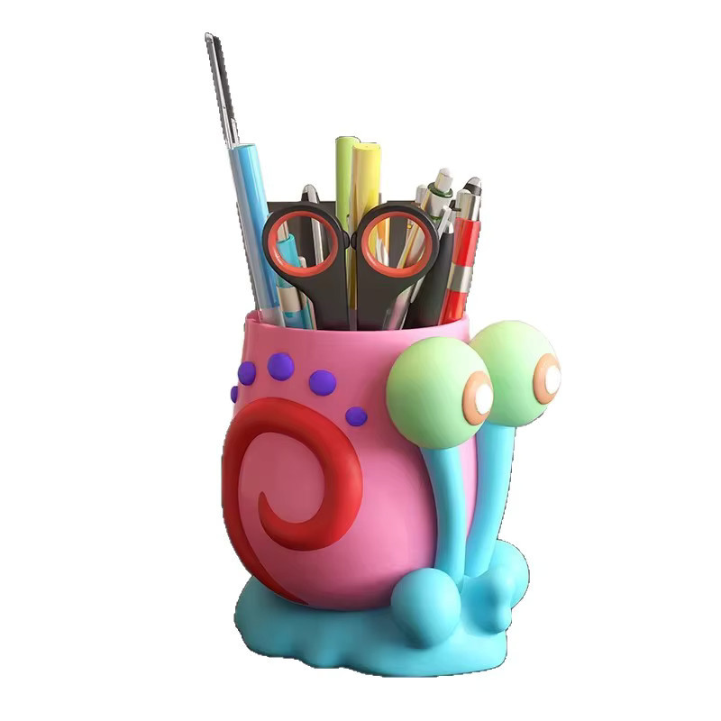 Multifunktionaler Schnecken-Stifthalter aus Kunstharz in Multicolor als lustiger Schreibtisch-Organizer und Deko-Geschenk - Bild 3