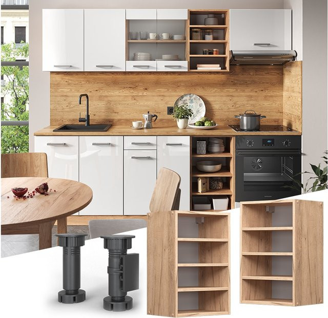 Vicco R-Line Hängeschrank Küchenschrank Eiche Braun B: 40 cm, H: 60 cm, T: 29 cm - Bild 3