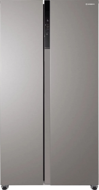 Wisberg WBSBSND595CZ Side-by-Side Kühl-Gefrierkombination in Silber mit Zero Degree Zone - Bild 1