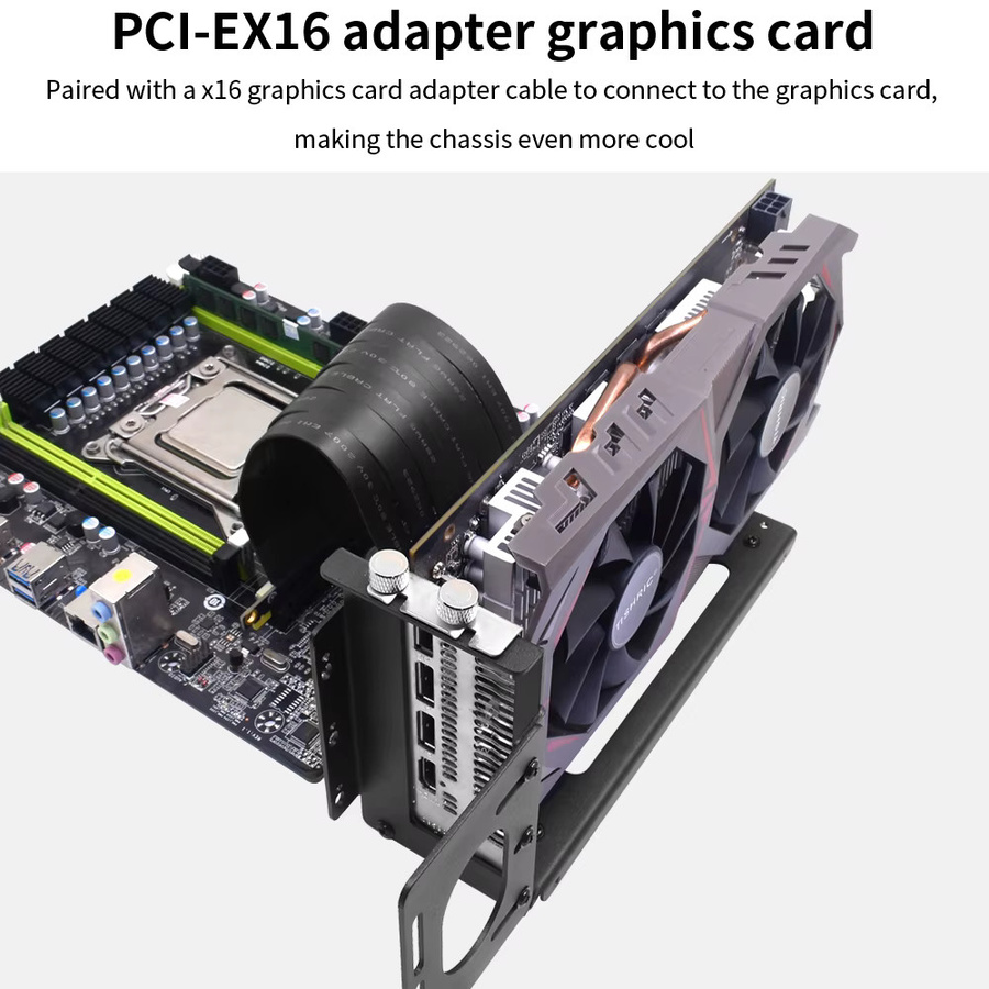 TISHRIC PCIe 3.0 16X Riser-Karte Grafikkarte PCI-E Slot Extender mit flexiblem Flachbandkabel-Adapter und Halterung in Schwarz oder Weiß - Bild 4
