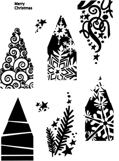 Silikonstempel für Faltstern in der Größe Groß mit dem Motiv Christmas - Bild 1
