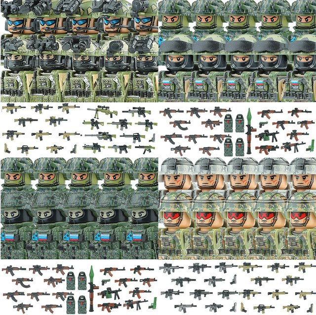 Brangdy Special Forces Militärfiguren Bausteine SWAT Soldaten Set mit Schild und Waffen in Multicolour - Bild 1